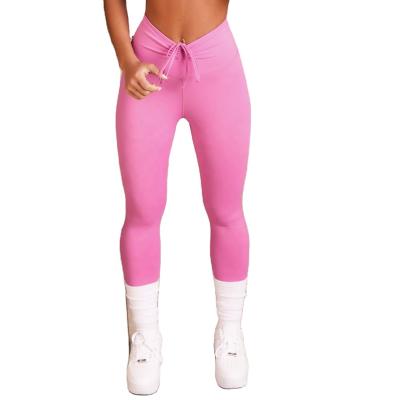 China 2021 LULU High Quality Yoga Pants Soft Anti-Static Drawstring Gaiters Yoga Pants for sale