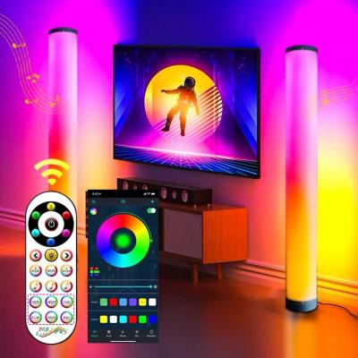 China Nordic Modern Living Room Color Floor Light Nordic Decorative APP Corner LED RGB Changing Remote Control Floor Lamp for sale
