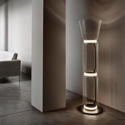 China Modern Fashionable Clear Glass Light Fixture Luxury Hotel Decor Modern Led Floor Lamp for sale