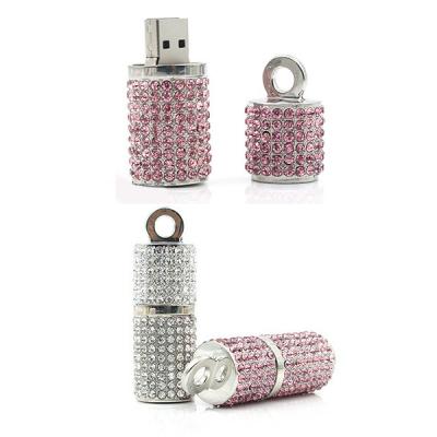 China Best lanyard wholesale price OEM brands usb flash drive, promotional custom crystal metal usb flash drive for sale