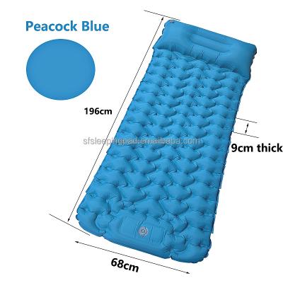 China TPU Ultralight Single Inflatable Camping Mat With Pillow Car Air Mattress Bathroom Mat Air Mattress for sale