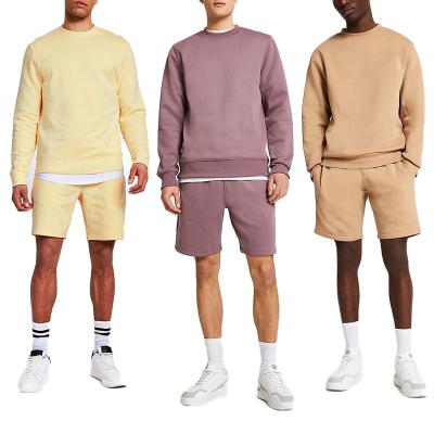 China Breathable Custom Logo Jogging Suit For Men's Two Piece Short Set Outfits Casual Oversized Short Tracksuit Mens Short Sweatsuits Set for sale