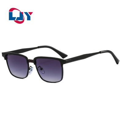 China 2133 High Quality Vintage Men's Luxury UV400 Sunglasses Shade Outdoor Thin Lens Square Metal Frame Sun Glasses for sale
