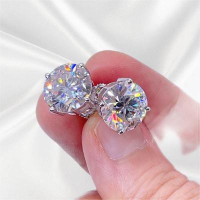 China Wholesale Price Jewelry 925 High Quality Gold D Sterling Silver Earring 14K 18K Other Color VVS1 Moissanite Solid Earring For Women for sale