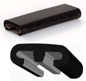 China Escalator handrail, black color, rubber(SBR), V type, polyester fibe sliding layer for sale