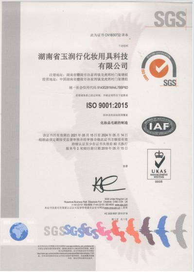 ISO9001 - HuNan Province Yaurient Cosmetic Accessories Technology Co.,Ltd