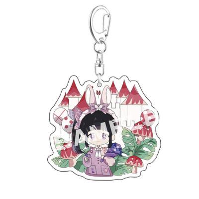 China Cute Stylish Cute Anime Pendant Holder Llaveros Unisex Key Chain Jewelry Cartoon Woman Demon Slayer Pendant Eco-friendly for sale