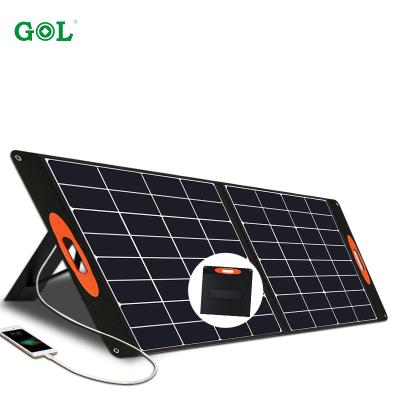 China Sunpower 200w 18v Outdoor Waterproof Portable Foldable Power Bank USB Solar Panel Lightweight Foldable Solar Panel 161x161mm for sale