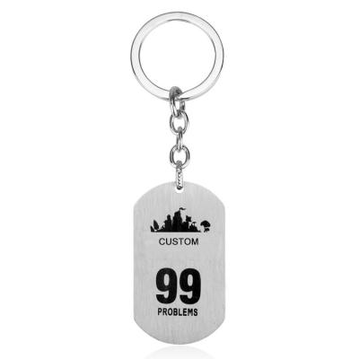 China The decoration factory wholesale price, supplier laser printing tag metal key chain wholesale folk crafts for sale