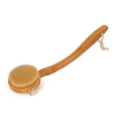 China EXFOLIATE Bamboo Bristle Wooden Detachable SPA Boar Shower Brush Long Body Bath Massage Handle Exfoliating Natural Bath Tool for sale