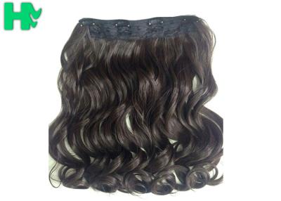 China Las extensiones sintéticas rizadas marrones del pelo/el pelo sintético junta las piezas para las mujeres en venta