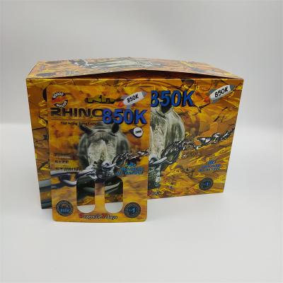 China 69 Recyclable Rhinoceros 7 Card Rhinoceros Capsule Pills Men Enhancement Bottle Customized Crazy Card 3D Effect for sale