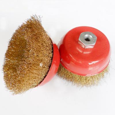 China Hot Selling High Performance Abrasive Tools Twist Steel Wire Knotted Cup Brush 100mm Height for sale