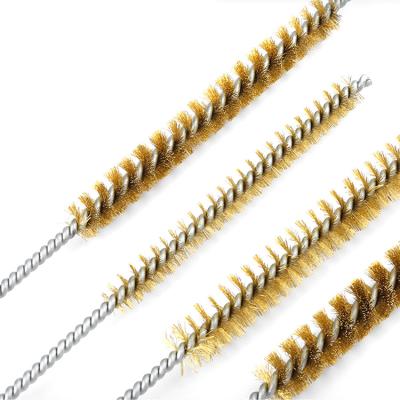 China Cleaning Customized 14cm Straw Cleaning Brush Stainless Steel Nylon Cleaning Brush Test Tube for sale