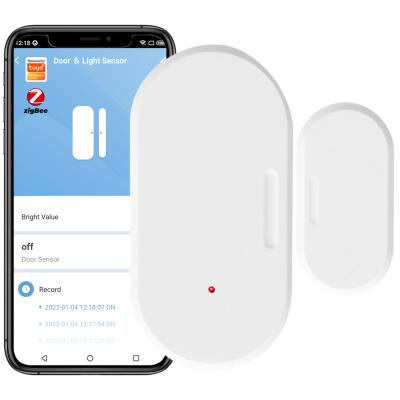 Китай Tuya Smart Zigbee Door Sensor+Light Sensor Просветитель Детектор яркости Окно Скидка Беспроводная Открытая/Закрытая 2 В 1 продается