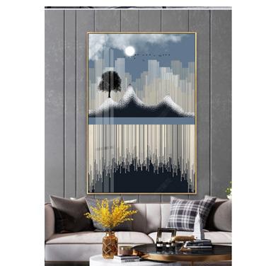 China Morden Hanging Style Beautiful Landscape Metal Wall Art Photo Abstract Wall Art Frame Picture for sale