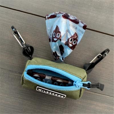 China Pet Products Custom 2022 Stocked Cleaning Leather Poop Dog Dispenser Dog Leash PU Accessories Dispensers With 1 Free Roll Poop Bag for sale