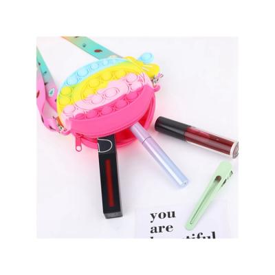 China Fashionable Jumping Bubble Children's Silicone Cross - Multicolor Body Bag Decompression Mini Bags Double Sided for sale