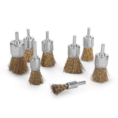 China Durable using high-performance steel wire brush copper-plated steel end brush for sale