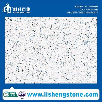 China LSE Engineered Marble Flooring Quartz Crystal Marble Synthetic Beige for sale