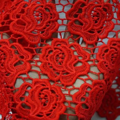 China Sustainable Embroidered Water Soluble Polyester Lace Fabric DIY Handmade Sewing for sale