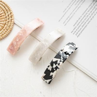China New Fashion Design Women Hair Clip Barrette Accessories Hair Marbling Acrylic Acetate Barrette for sale