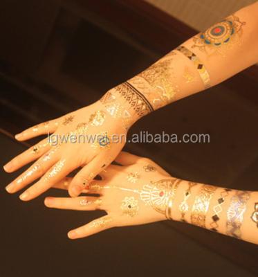 China Temporary body and hair tattoo gold tatoo sticker for sale