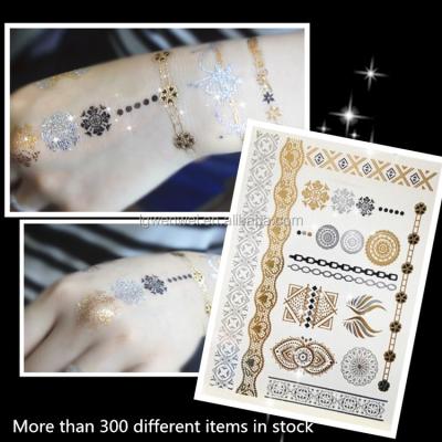 China Temporary Trendy Flash Tattoo , Gold High Quality Temporary Tattoo for sale