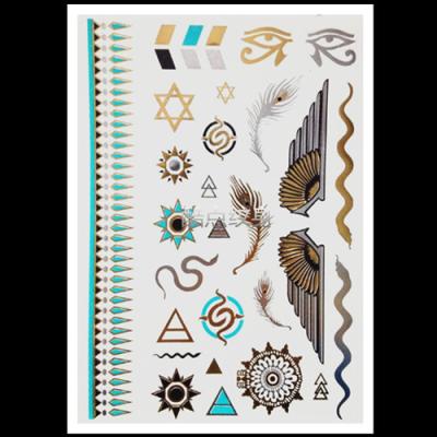 China Temporary gold, silver and instant metallic temporary tattoos for sale