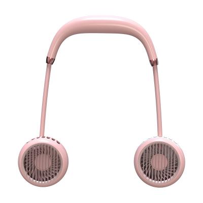 China White\Pink Rotary Bending Usb Rechargeable Mini Folding Portable Neck Fan for sale
