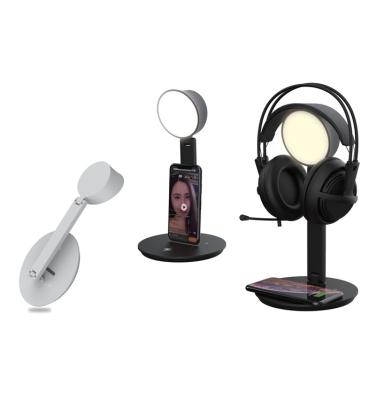 China Multi-functional Mobile Phone Bracket Live Broadcast Mobile Phone Wireless Charger Night Light with Led Light for sale