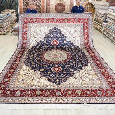 China YILONG Washable 9'x12' Living Room Decoration Blanket Handmade Silk Persian Design Indian Rug for sale