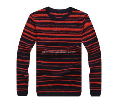 China Boer Raidy Men's Anti-pilling O Neck Fashion Stripe Cotton Knitwear / Sweater for sale