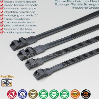 Китай Cable Ties Double-locking Cable Tie 9x350mm Black Cable Zip Tie Strap with Double Lock 110LBS, Ø20-93mm продается