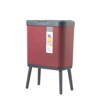 China Clamshell household trash can Trash bin with legs basket creative tall waste bins plastic trash cans with lids for sale