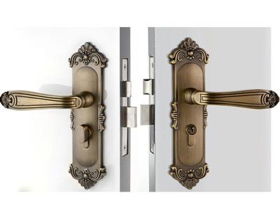 Chine Fermeture de porte de chambre à haute dureté à serrure à poignée antique alliage de bronze zinc Entracne à vendre