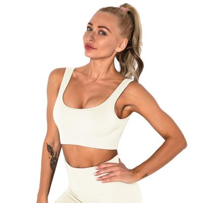 China New Arrival Dropshipping Tictok Women's Running Collar Sports Bra Flat Breathable Shock Proof Yoga Bra for sale