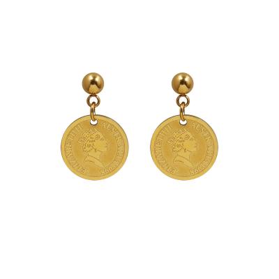 China FASHIONABLE Korean Queen Elizabeth Portrait Earrings, Luxury Design Stainless Steel Jewelry, Fashion Stud Style Earrings For Women for sale
