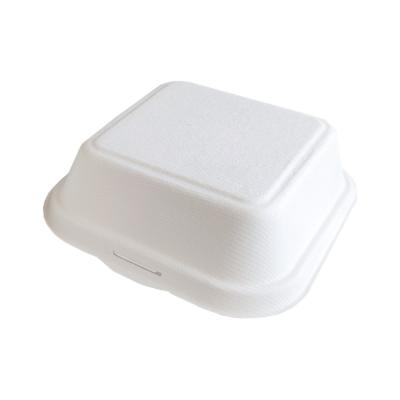 China Economic Sugar Cane Bagaess Logo Lunch Box Custom Made Eco Friendly Clamshell Burger Box for sale