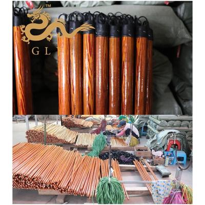 China GLY Straight Palos De Escoba Wooden Broom Handle with Italian Thread for sale