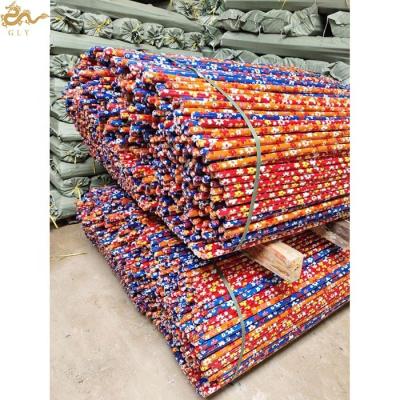 China GLY Flower Broom Straight Handle High Quality PVC Covered Wooden Stick for sale