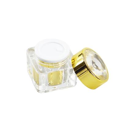 Chine Contenant d'emballage cosmétique réutilisable 10g Crème pour les yeux en or Matériau de pot en plastique acrylique à vendre