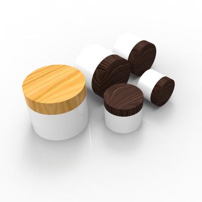 Chine Écrans à soie Imprimé 10g 20g 30g 50g 100g 150g 200g 250g Double paroi PP Jar avec bouchon de bambou à vendre