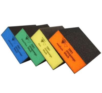 China Grinding/polishing/rust removal/cleaning Wet Dry Flexible Angled Hand Sander Polishing SIA Sanding Sponge Block Aluminum Oxide Four-sided Sponge Sand Block for sale
