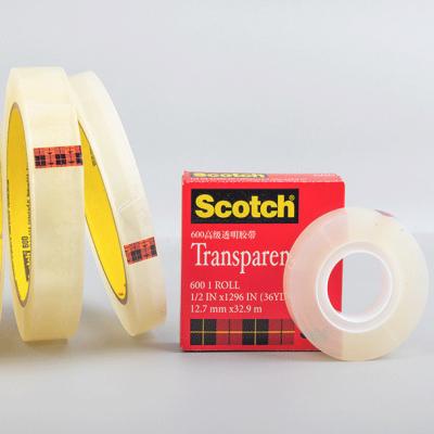 China Waterproof 600 Single Sided Adhesive Tape Transparent Packaging Adhesive Tape Pressure-sensitive Acrylic Adhesive Tape for sale