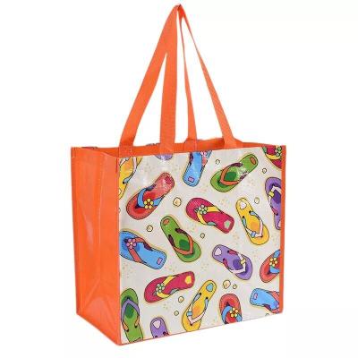 China Customized promotional printed reusable laminated fashional lady pp woven supermarket recyclable bag for sale