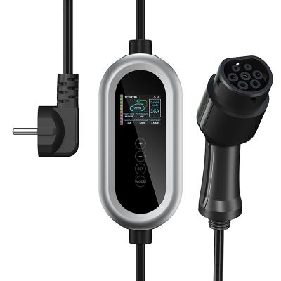 China OEM Customized Portable Type2 AC 230V Electric Car Charging Station 16A Portable EV Charger for sale