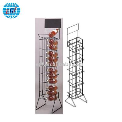 China Free Useful OEM Wine Beverage Metal Wire Mesh Display Floor Rack Rack Shelf Rack For Sale for sale