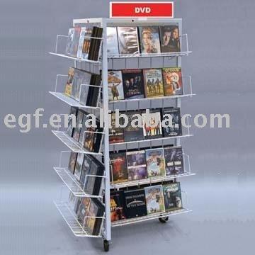 China rotation & floor standing wholesale retail floor metal wire dvd display stand rack for sale