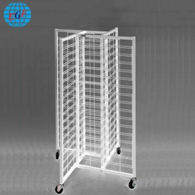 China floor standing & Customized Metal CD DVD 3 Side 4 Side Floor Wire Display Stand Rolling Rack for sale
